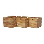 SUSAN - set di 3 cassette in legno di mogano