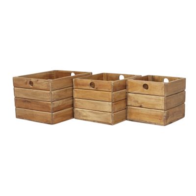 SUSAN - set di 3 cassette in legno di mogano