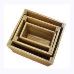 SUSAN - set di 3 cassette in legno di mogano