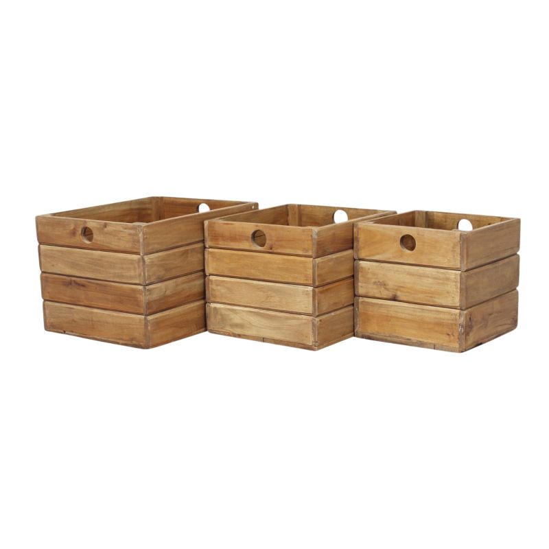 SUSAN - set di 3 cassette in legno di mogano