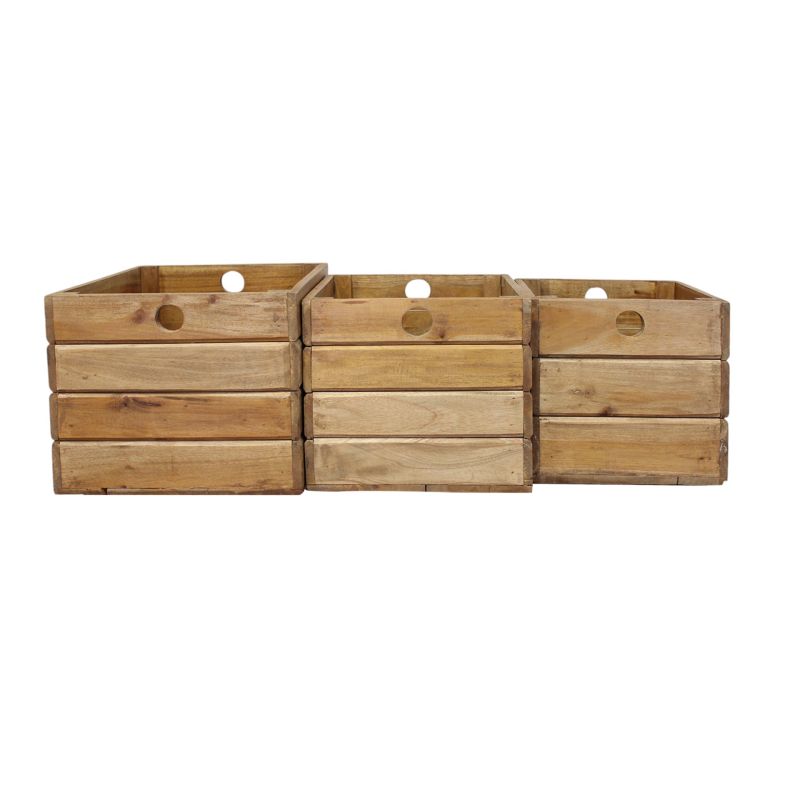 SUSAN - set di 3 cassette in legno di mogano