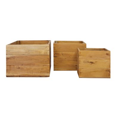 SMITH - set di 3 cassette in legno di mogano