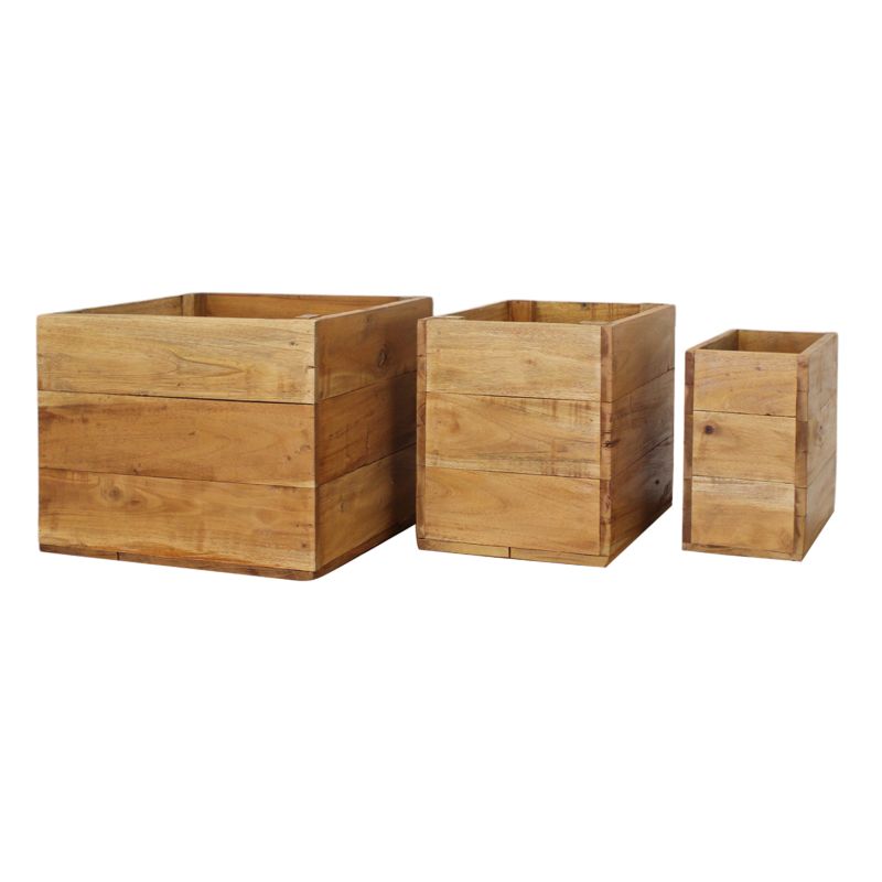 SMITH - set di 3 cassette in legno di mogano