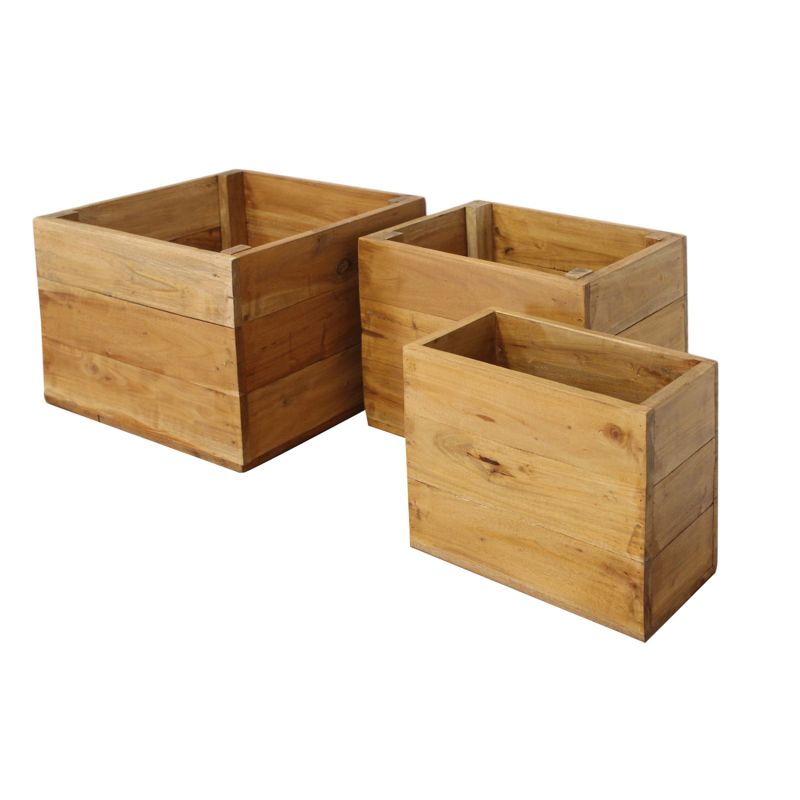 SMITH - set di 3 cassette in legno di mogano
