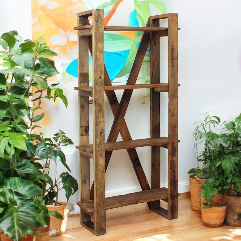 TEMPUS - mobile in legno riciclato con 4 ripiani