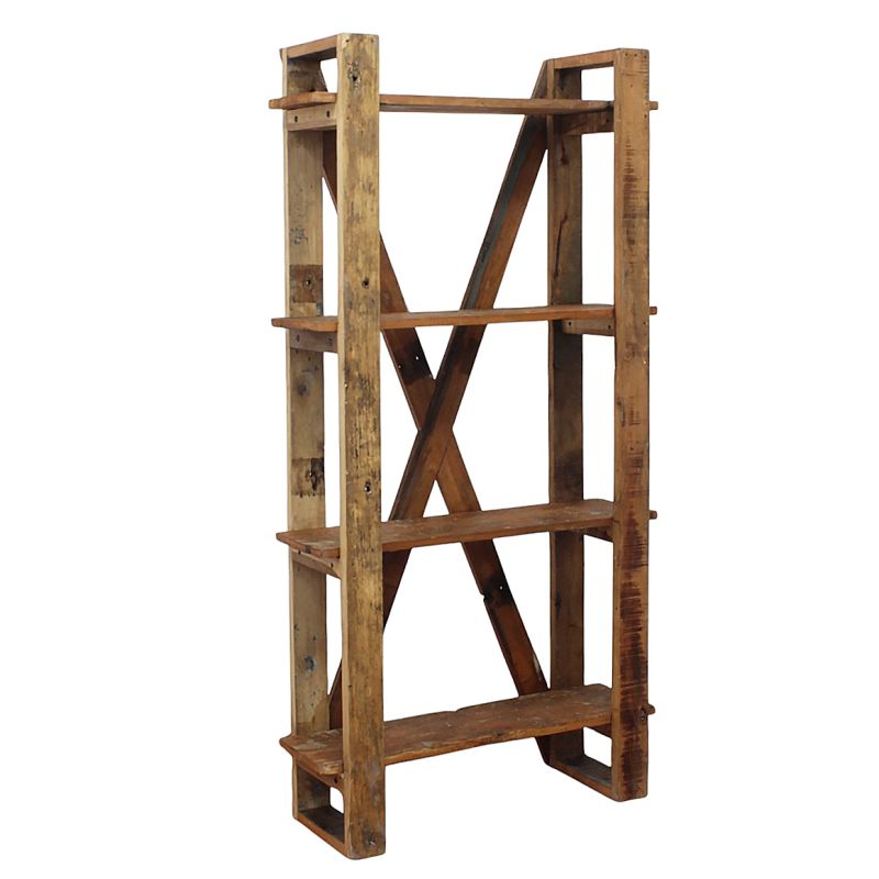 TEMPUS - mobile in legno riciclato con 4 ripiani