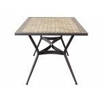 BRAIS - tavolo con piano rettangolare e mosaico beige e antracite