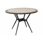 ANXO - tavolo con piano rotondo e mosaico beige e antracite