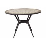 ANXO - tavolo con piano rotondo e mosaico beige e antracite