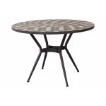 OBIDOS - tavolo con piano rotondo e mosaico grigio chiaro, grigio e antracite