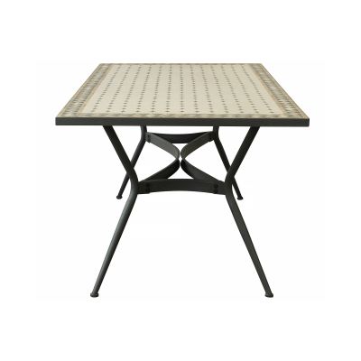 ANXO - tavolo con piano rettangolare e mosaico beige e antracite