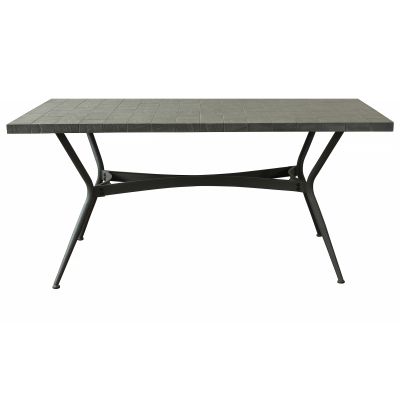 EVON - tavolo con piano rettangolare e mosaico antracite