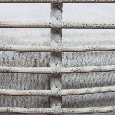 AITANA - conchiglione con struttura in alluminio wicker grigio chiaro