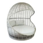 AITANA - conchiglione con struttura in alluminio wicker grigio chiaro
