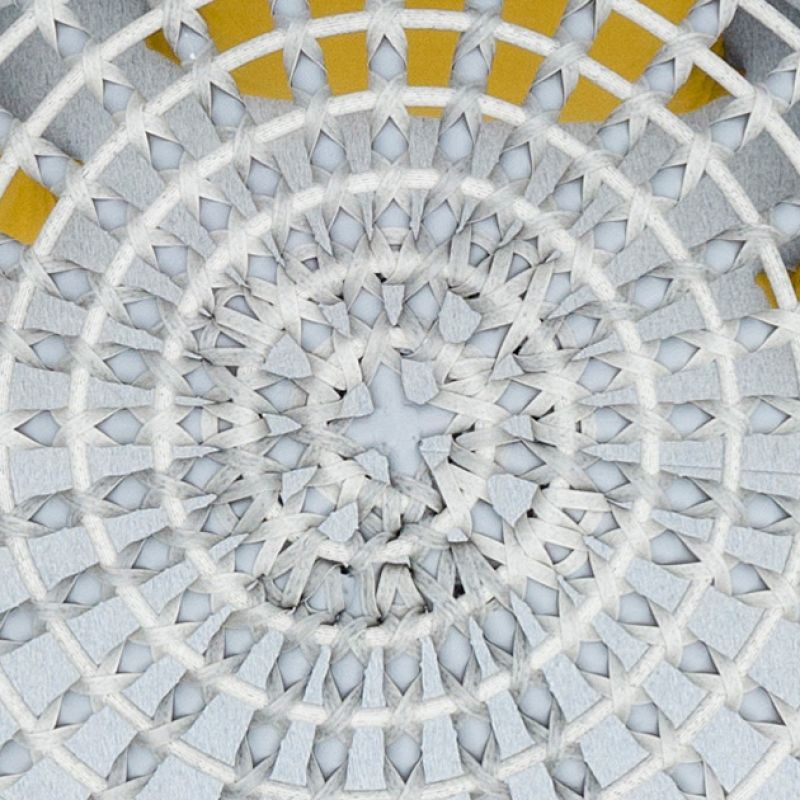 AITANA - conchiglione con struttura in alluminio wicker grigio chiaro