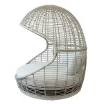 AITANA - conchiglione con struttura in alluminio wicker grigio chiaro