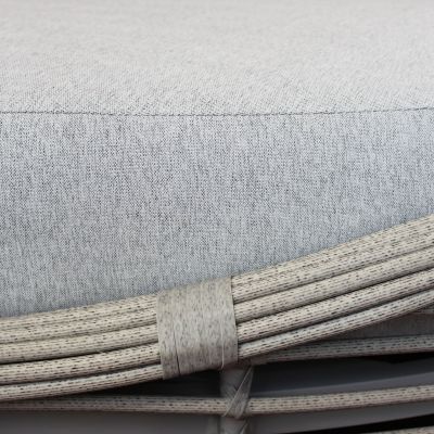 AITANA - conchiglione con struttura in alluminio wicker grigio chiaro