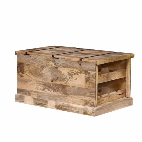 JORDI - tavolino in legno di mango con porta bottiglie