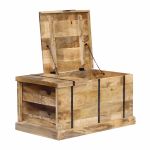 JORDI - tavolino in legno di mango con porta bottiglie