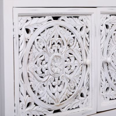 ZAYRA - mobile in legno di mango con 2 ante