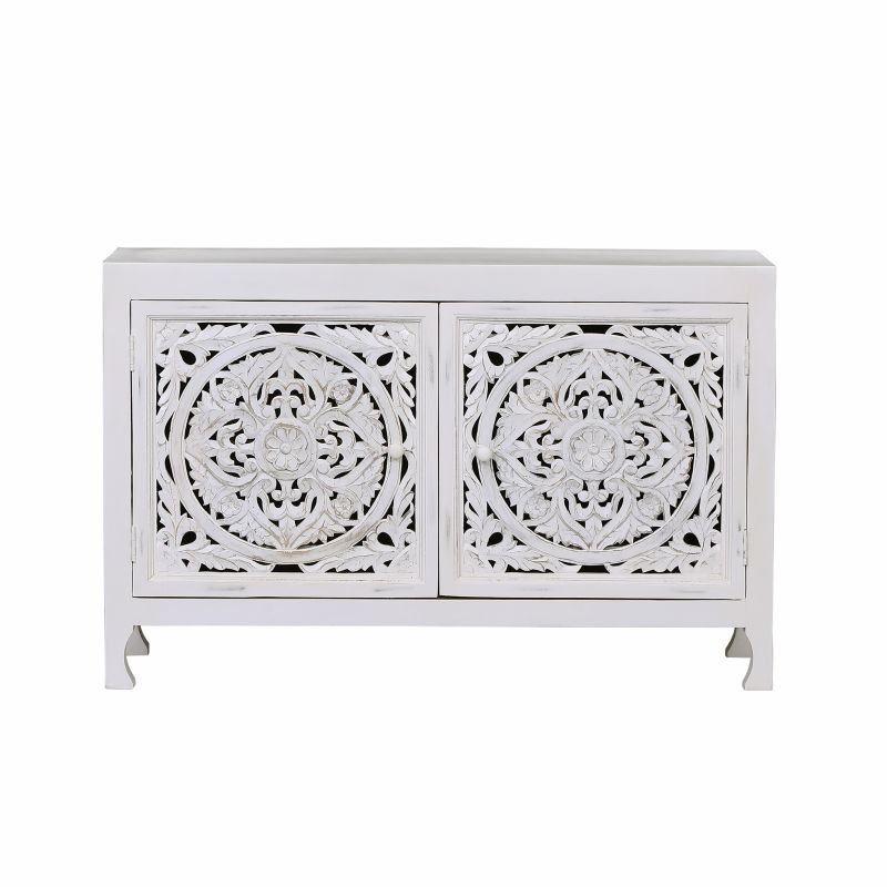 ZAYRA - mobile in legno di mango con 2 ante