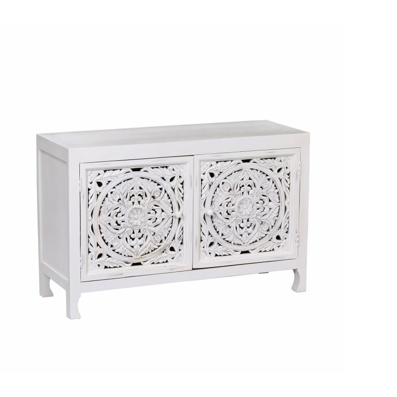 ZAYRA - mobile in legno di mango con 2 ante