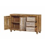 VIGGO - mobile in legno di mango con 2 ante e 3 cassetti