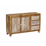 VIGGO - mobile in legno di mango con 2 ante e 3 cassetti