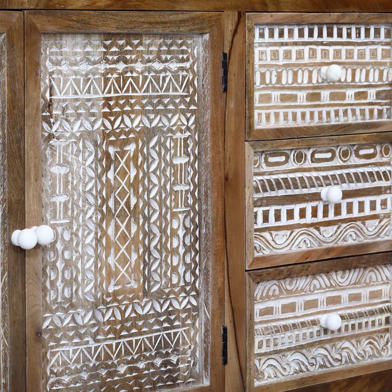 VIGGO - mobile in legno di mango con 2 ante e 3 cassetti