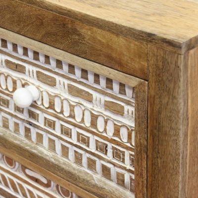 VIGGO - mobile in legno di mango con 2 ante e 3 cassetti