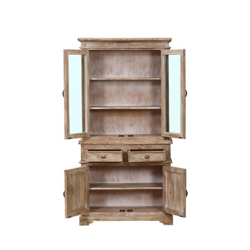 ALTER - credenza con vetrina in legno di mango