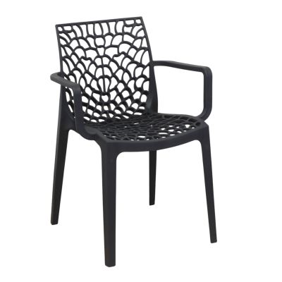 GEORGETA - poltrona moderna in polipropilene con decorazione