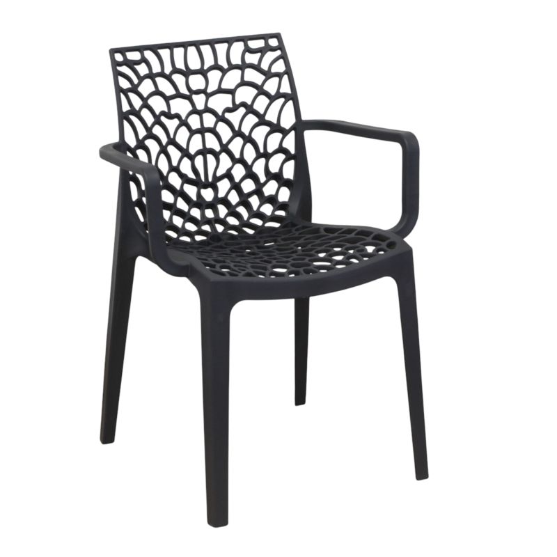 GEORGETA - poltrona moderna in polipropilene con decorazione