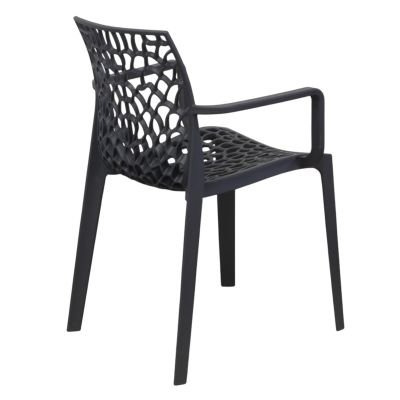 GEORGETA - poltrona moderna in polipropilene con decorazione