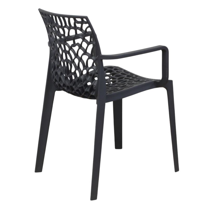 GEORGETA - poltrona moderna in polipropilene con decorazione