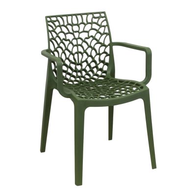 GEORGETA - poltrona moderna in polipropilene con decorazione