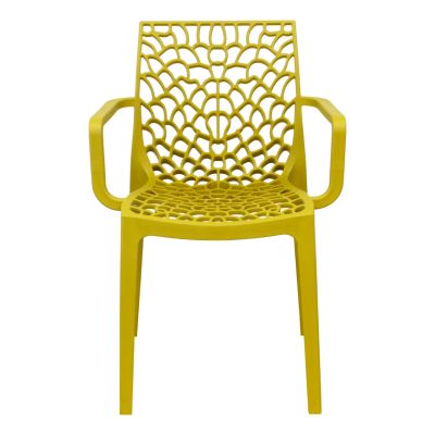 GEORGETA - poltrona moderna in polipropilene con decorazione