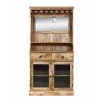 STILLER - mobile in legno di mango con 2 ante, 2 cassetti e porta bicchieri