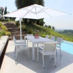 DRAX - ombrellone 4x4 m con palo laterale e telo in nylon