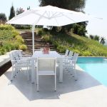 DRAX - ombrellone 4x4 m con palo laterale e telo in nylon