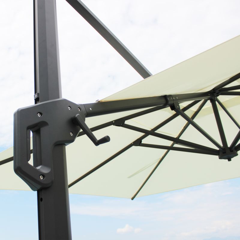 DRAX - ombrellone 3x3 m con palo laterale e telo in nylon