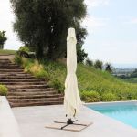 DRAX - ombrellone 4x4 m con palo laterale e telo in nylon