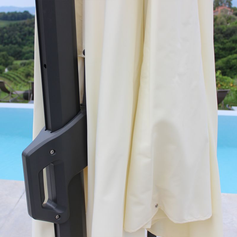 DRAX - ombrellone 4x4 m con palo laterale e telo in nylon