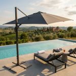 DRAX - ombrellone 3x3 m con palo laterale e telo in nylon