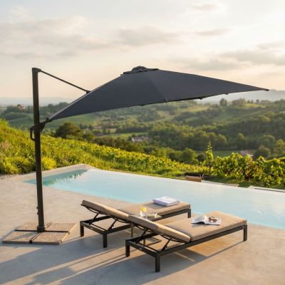 DRAX - ombrellone 3x4 m con palo laterale e telo in nylon