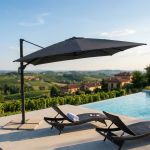 DRAX - ombrellone 3x4 m con palo laterale e telo in nylon