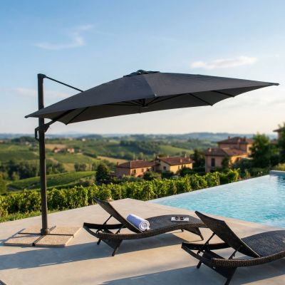 DRAX - ombrellone 3x4 m con palo laterale e telo in nylon