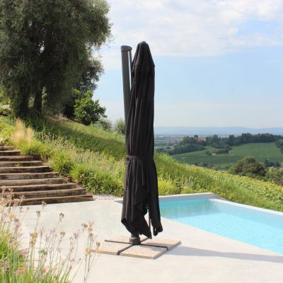 DRAX - ombrellone 3x4 m con palo laterale e telo in nylon