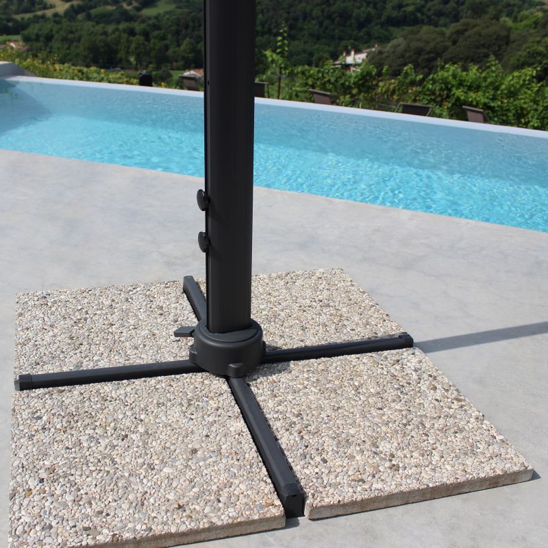 DRAX - ombrellone 3x4 m con palo laterale e telo in nylon