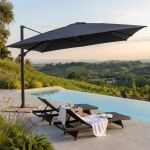 DRAX - ombrellone 4x4 m con palo laterale e telo in nylon